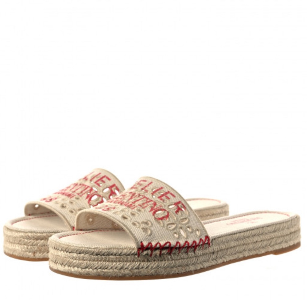 VALENTINO GARAVANI 
Canvas Atelier 08 San Gallo Edition Espadrille  - NEW 37